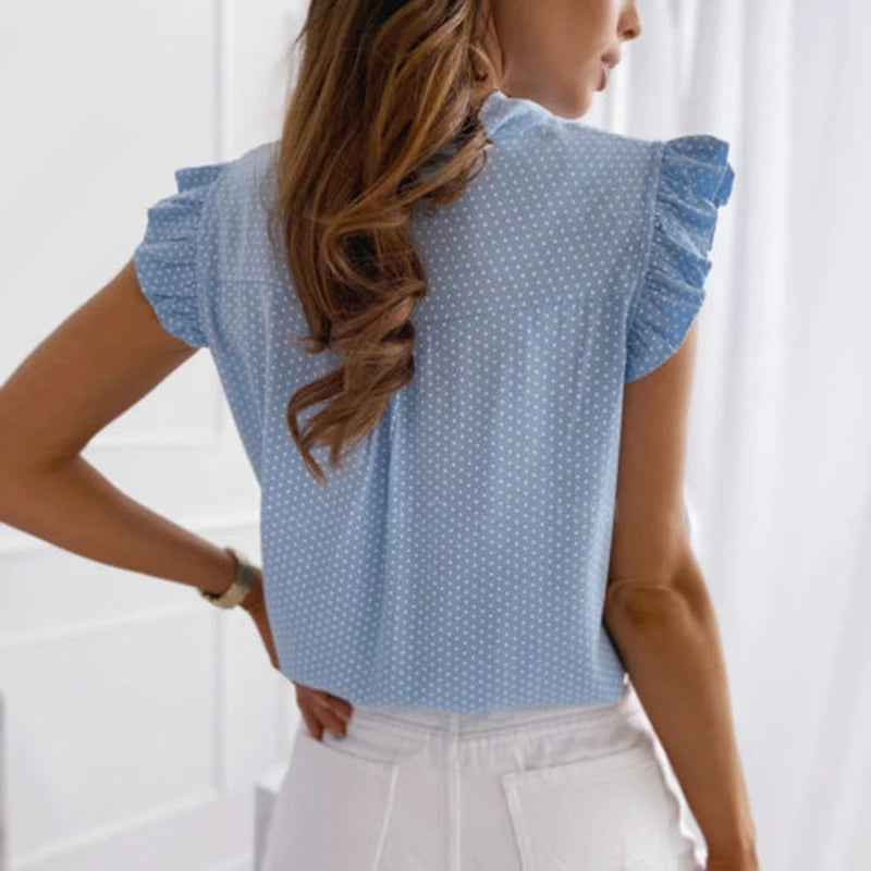 Lace Up Tie Blouse