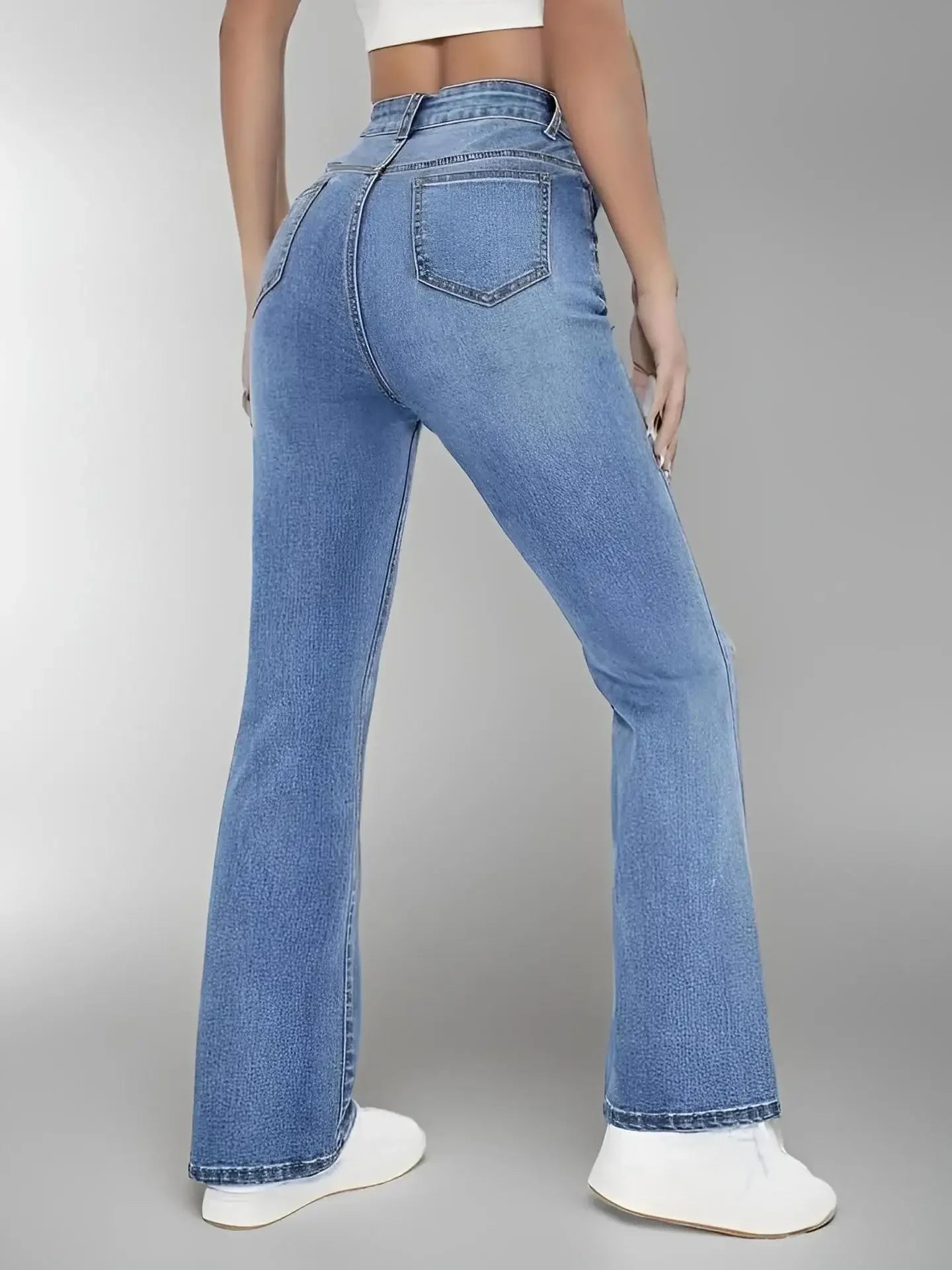 High-Waisted Denim Jeans