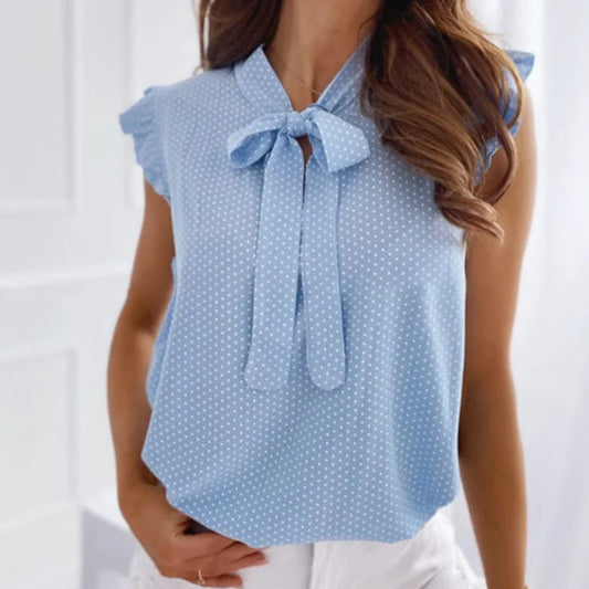 Lace Up Tie Blouse