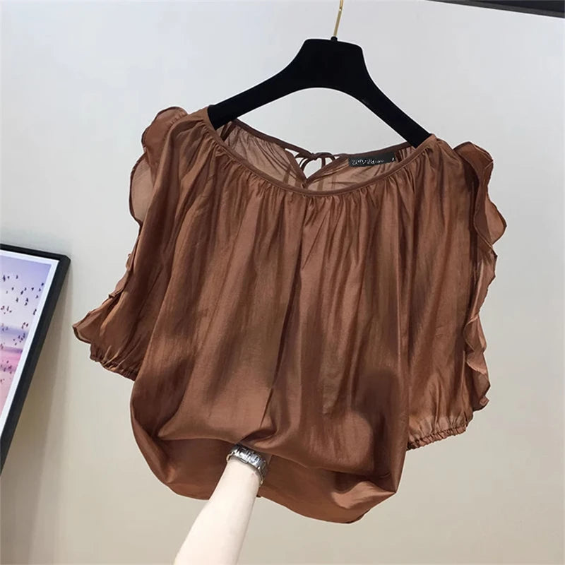 Ruffled Half Sleeve Blouse