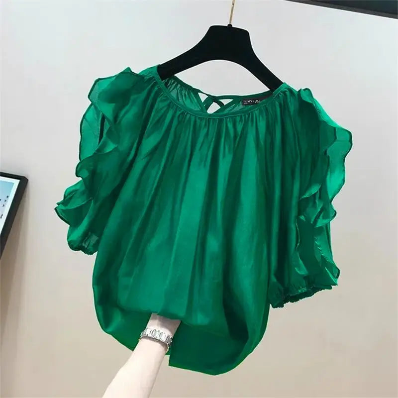 Ruffled Half Sleeve Blouse