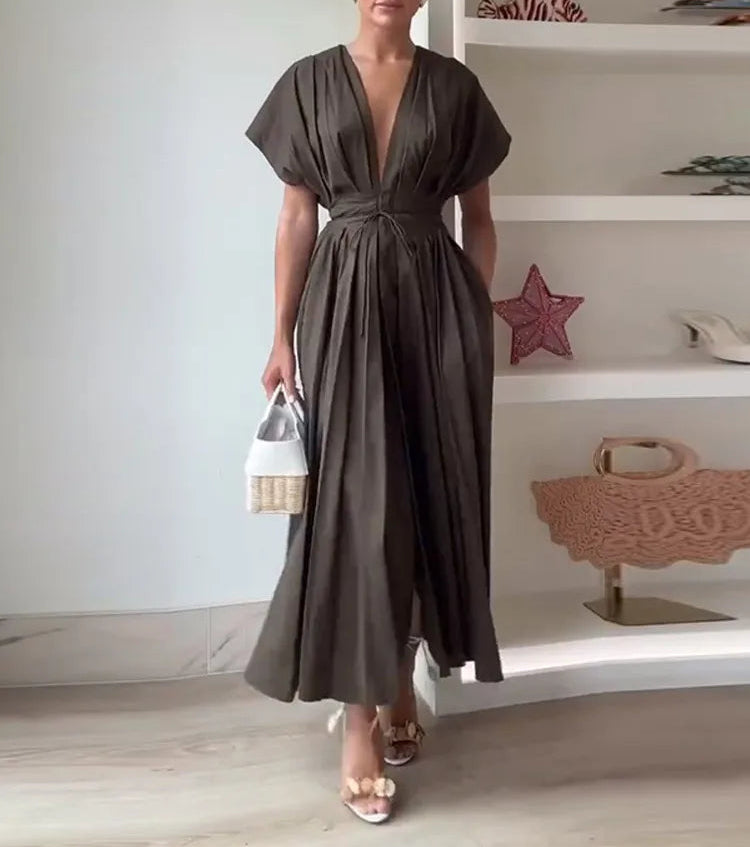 Cap Sleeve Long Dress
