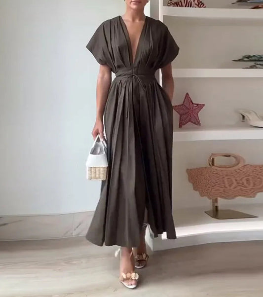 Cap Sleeve Long Dress