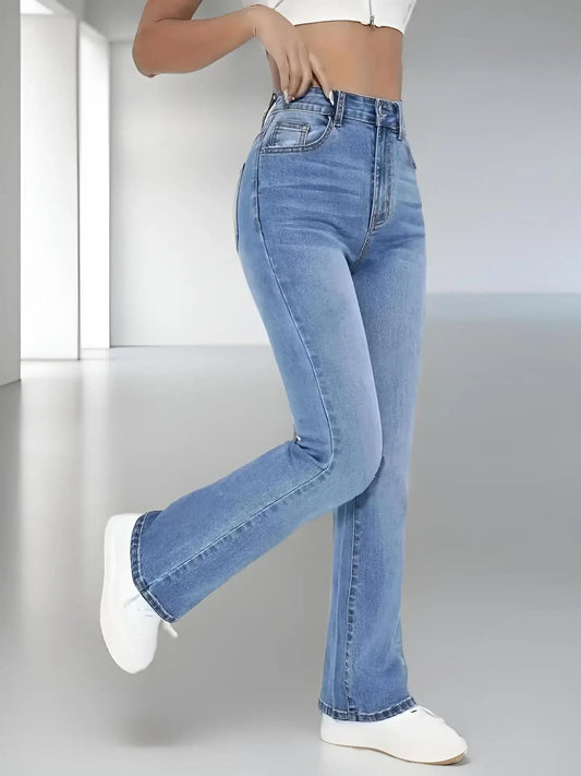 High-Waisted Denim Jeans
