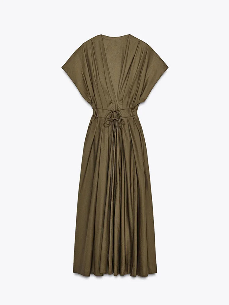 Cap Sleeve Long Dress
