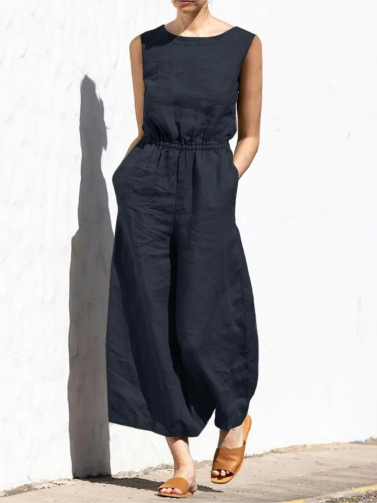 Cotton Linen Jumpsuit Women